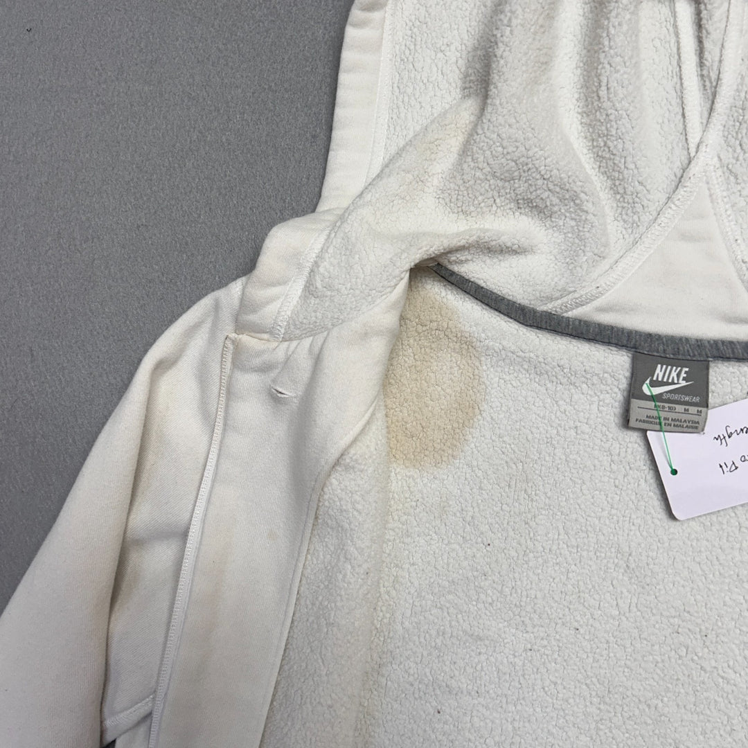 Y2K Nike Sportswear White Full Zip Hoodie Size M (8-10)