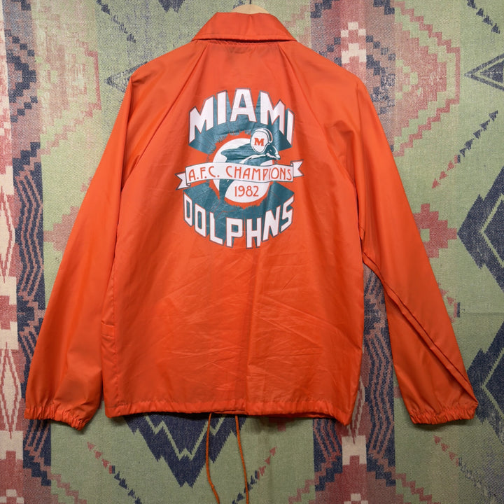 1982 Miami Dolphins Vintage Windbreaker Jacket Small 80s