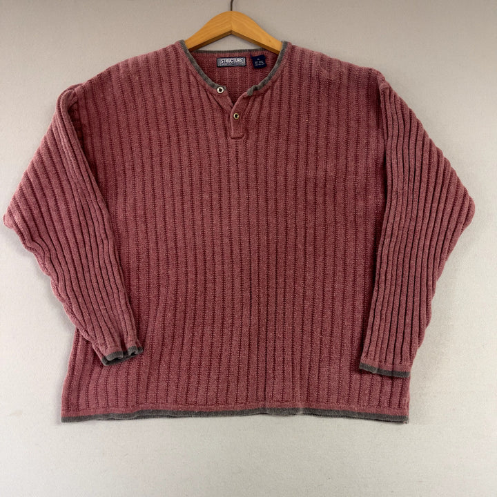 Vintage Structure Red Sweater Size XL