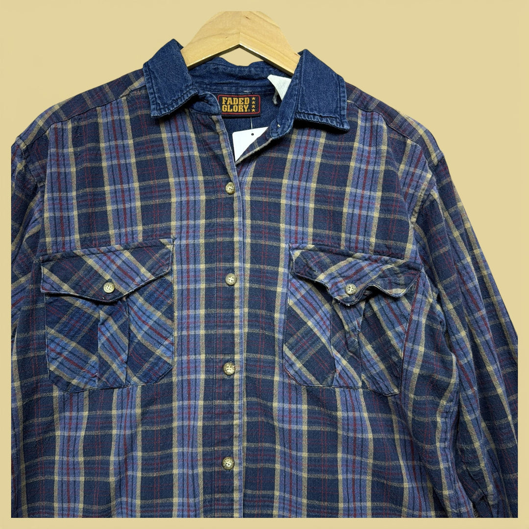 Vintage 90s Faded Glory Button Down Shirt Size Large