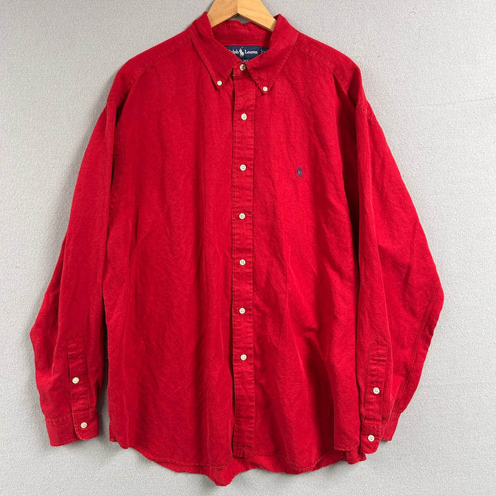 Vintage Polo Ralph Lauren Silk and Linen Blake Button Down Shirt Size XL