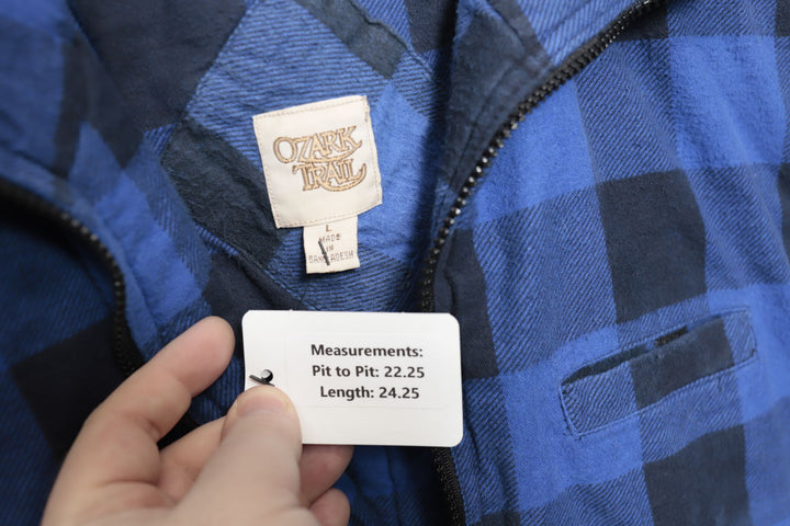 90s Vintage Ozark Trail Blue Plaid Vest Size Large