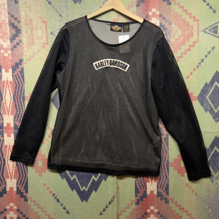 Harley Davidson Vintage Mesh Sheer T Shirt Size XL 90s