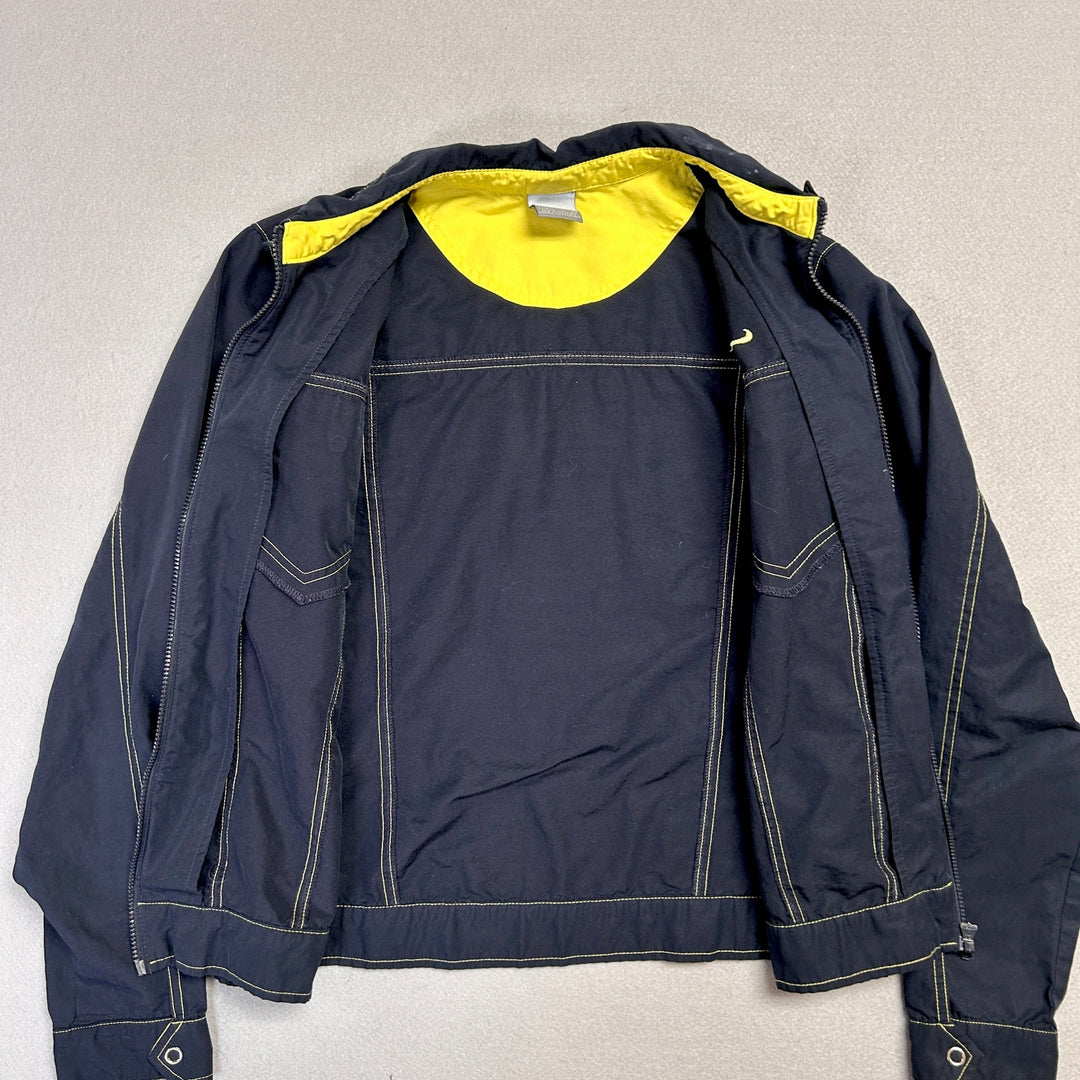 Vintage Y2K Nike Navy and Neon Green Windbreaker Jacket Size Large