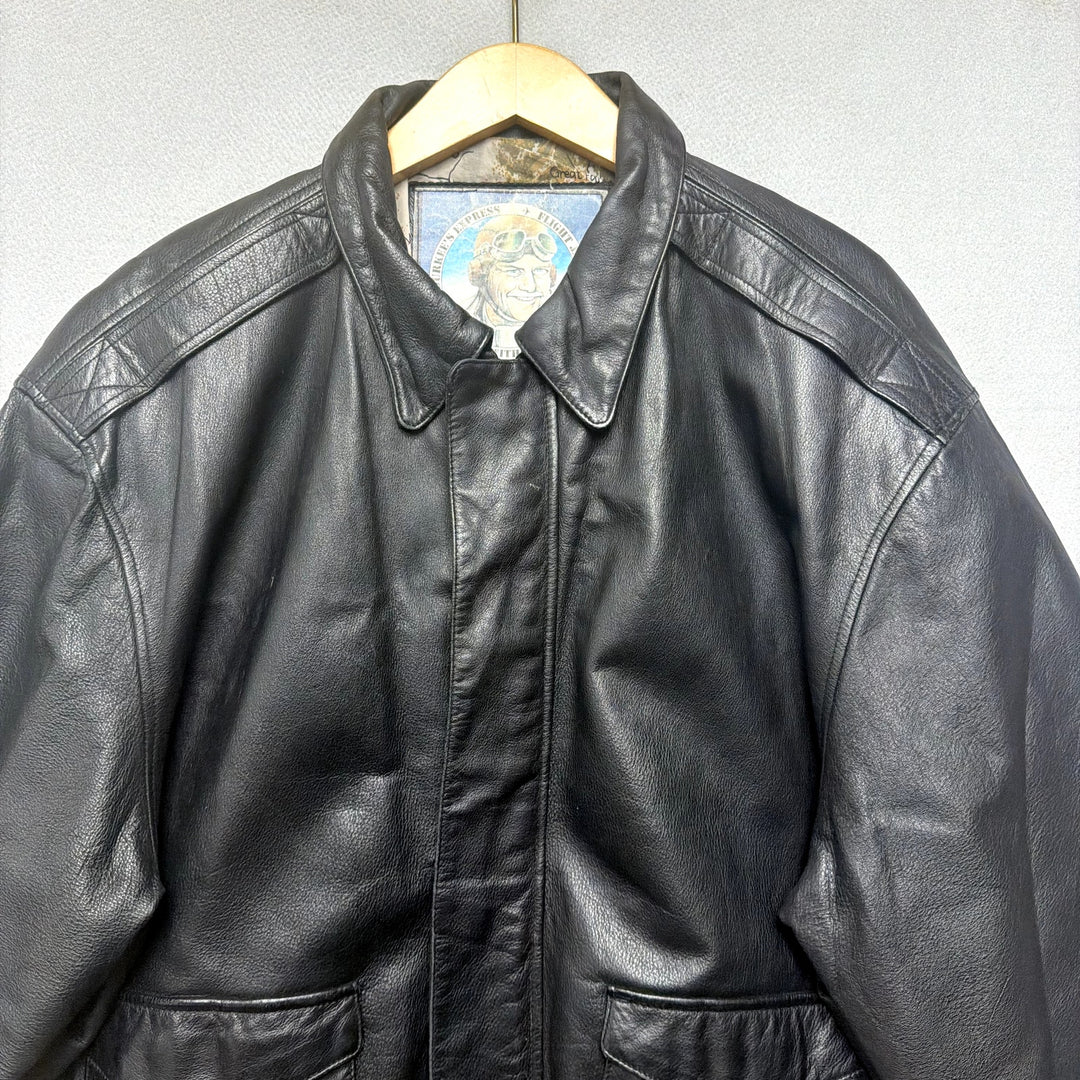 Vintage Durkee's Express A2 Leather Flight Bomber Jacket Size XXL