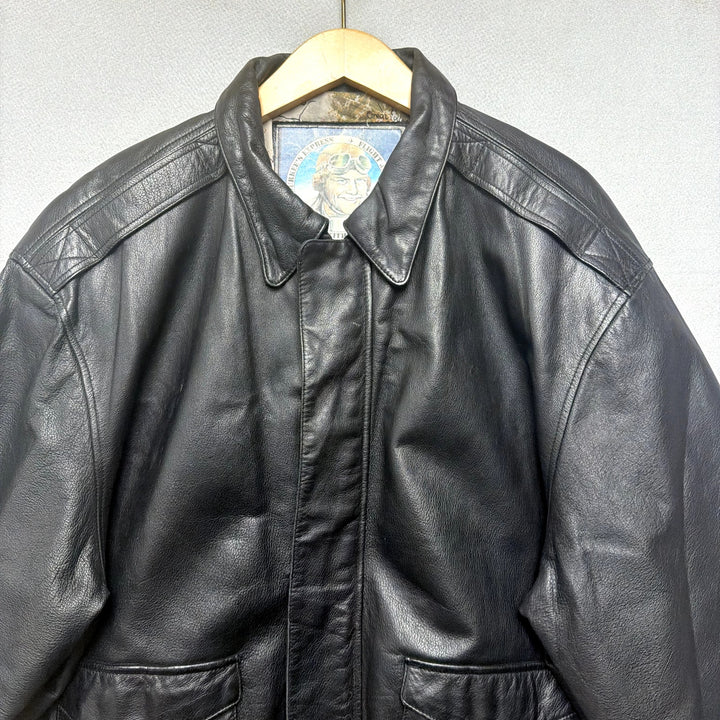Vintage Durkee's Express A2 Leather Flight Bomber Jacket Size XXL