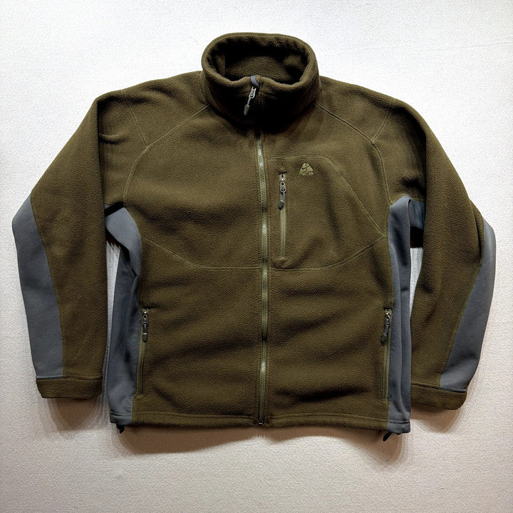 Vintage Nike ACG Olive Green Fleece Jacket Size Large