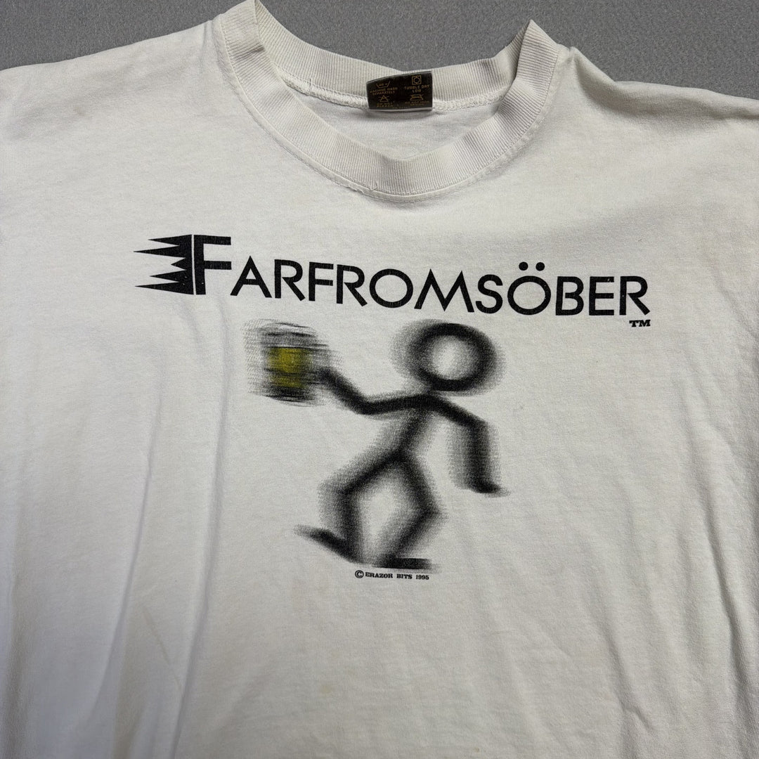 Vintage Farfromsober Funny T Shirt Size XL