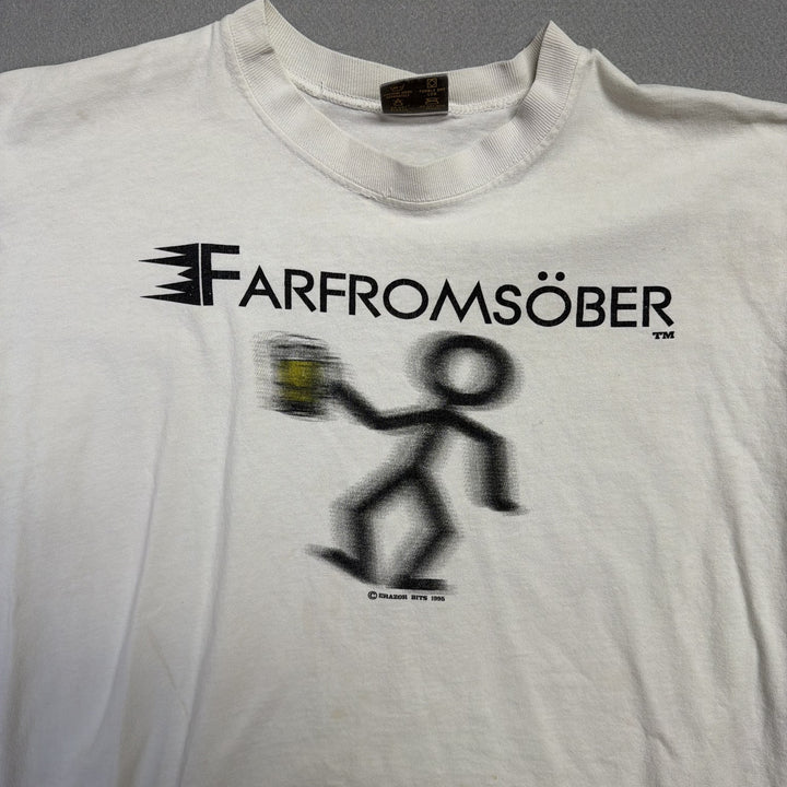 Vintage Farfromsober Funny T Shirt Size XL