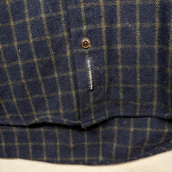 Vintage 90s Abercrombie and Fitch Wool Blend Button Down Shirt Size Large
