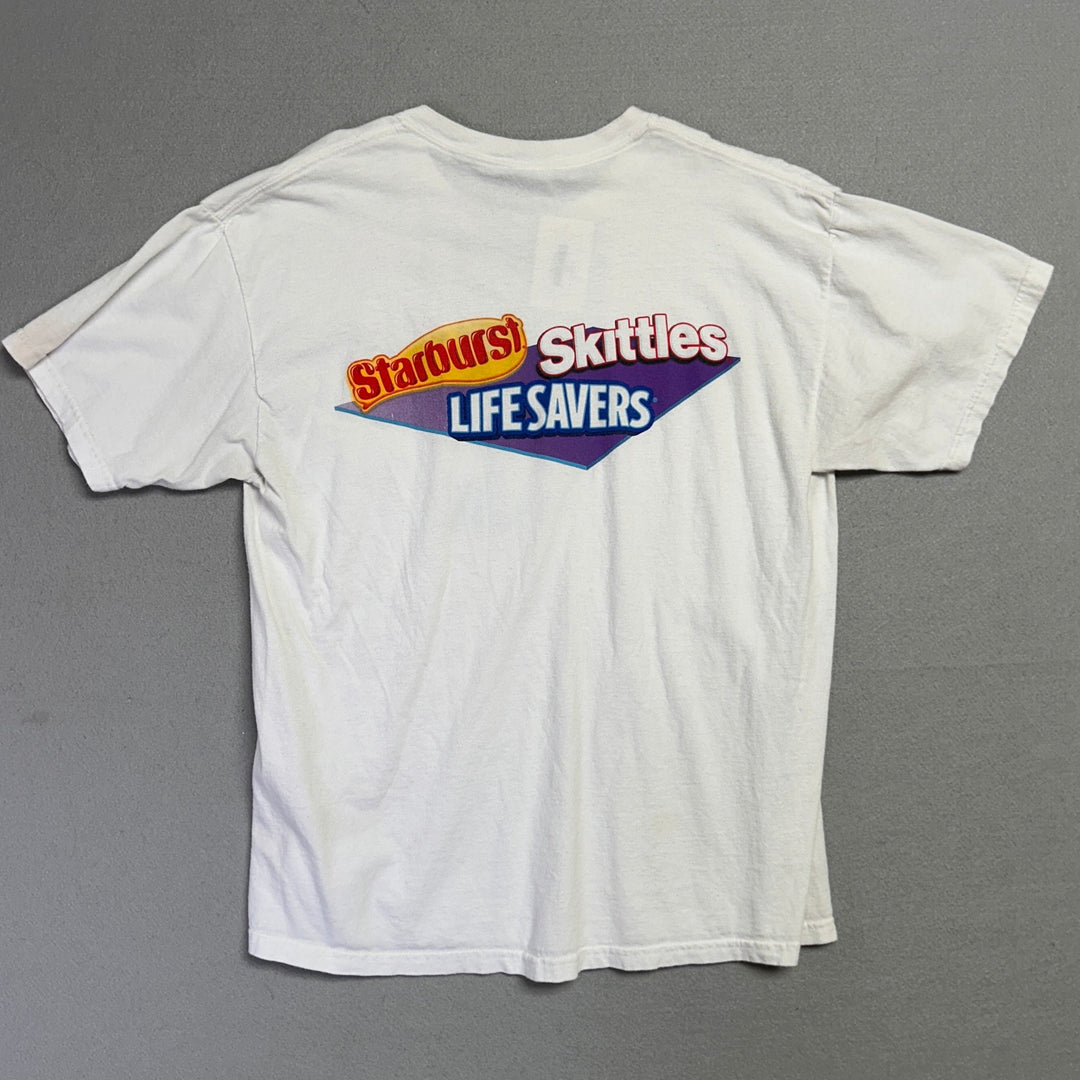 Vintage Starburst Skittles Lifesavers Candy T Shirt Size Large