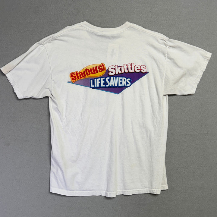 Vintage Starburst Skittles Lifesavers Candy T Shirt Size Large