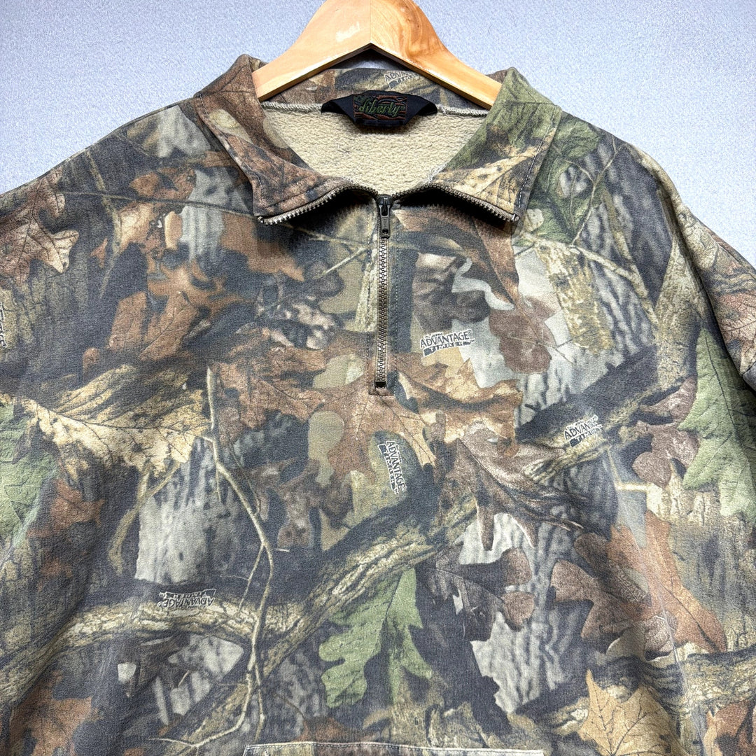 Vintage Liberty Realtree Camo Quarter Zip Sweatshirt Size XXL