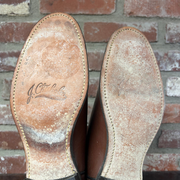 Vintage J. Chisholm Brown Western Cowboy Boots Size 8D