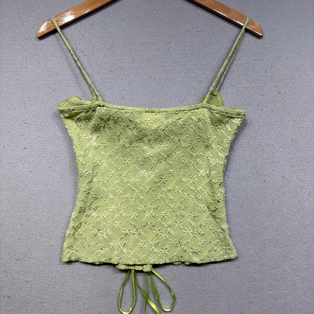 Vintage I.N. San Francisco Green Y2K Tank Top Size Small