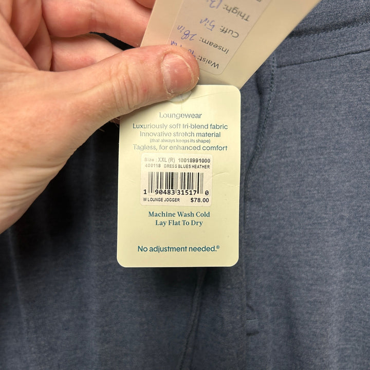 Tommy John NWT Blue Lounge Jogger Pants Size XXL