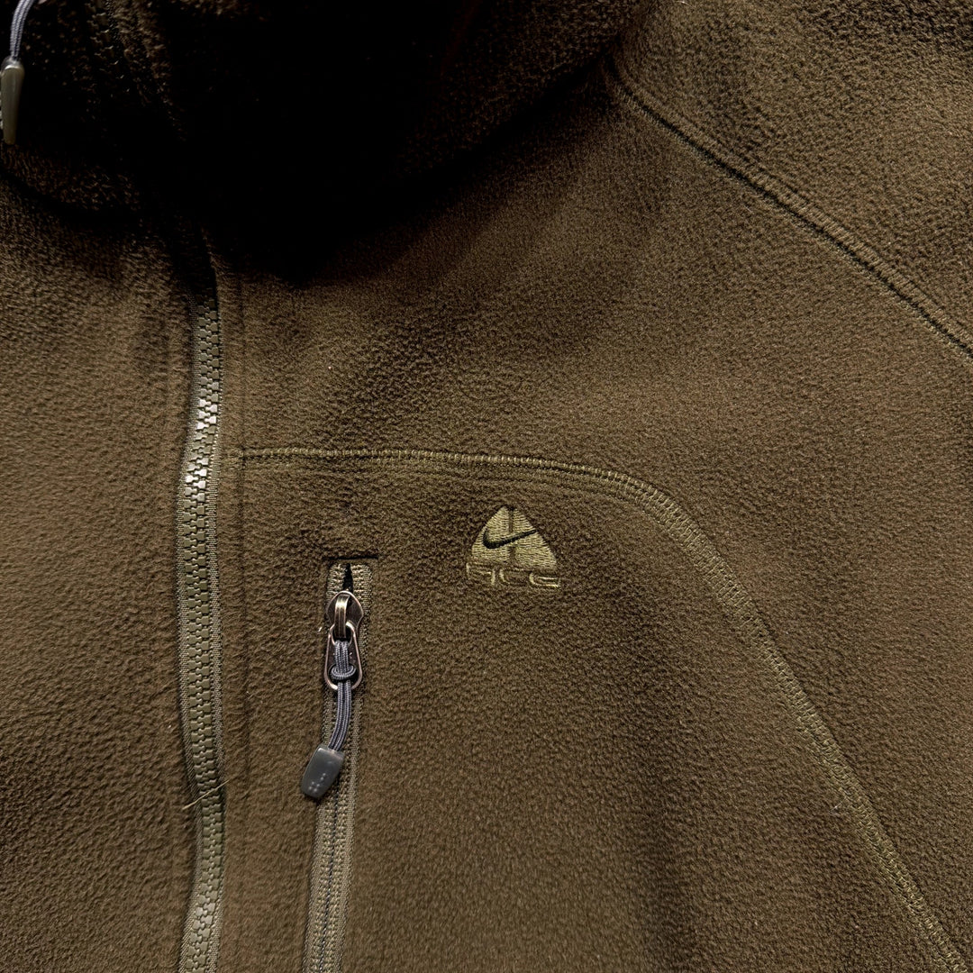 Vintage Nike ACG Olive Green Fleece Jacket Size Large