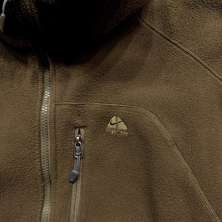 Vintage Nike ACG Olive Green Fleece Jacket Size Large