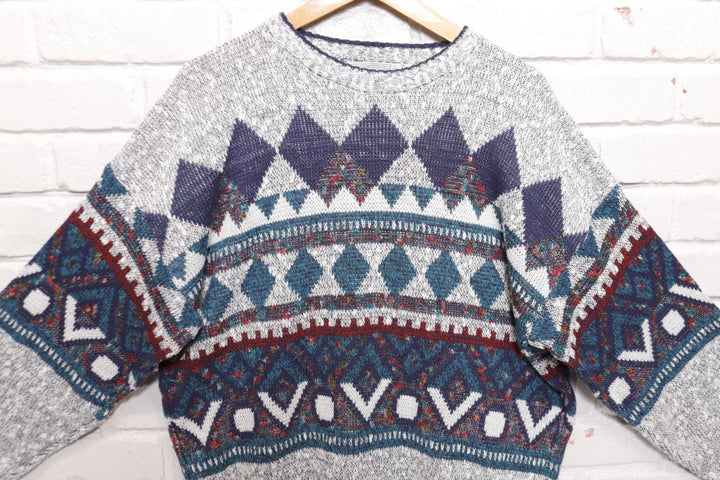 Method Vintage Diamond Pattern Sweater 80s Large