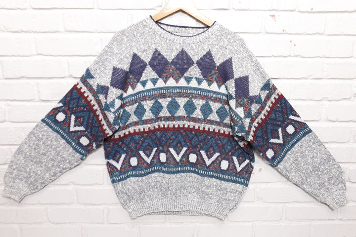 Method Vintage Diamond Pattern Sweater 80s Large