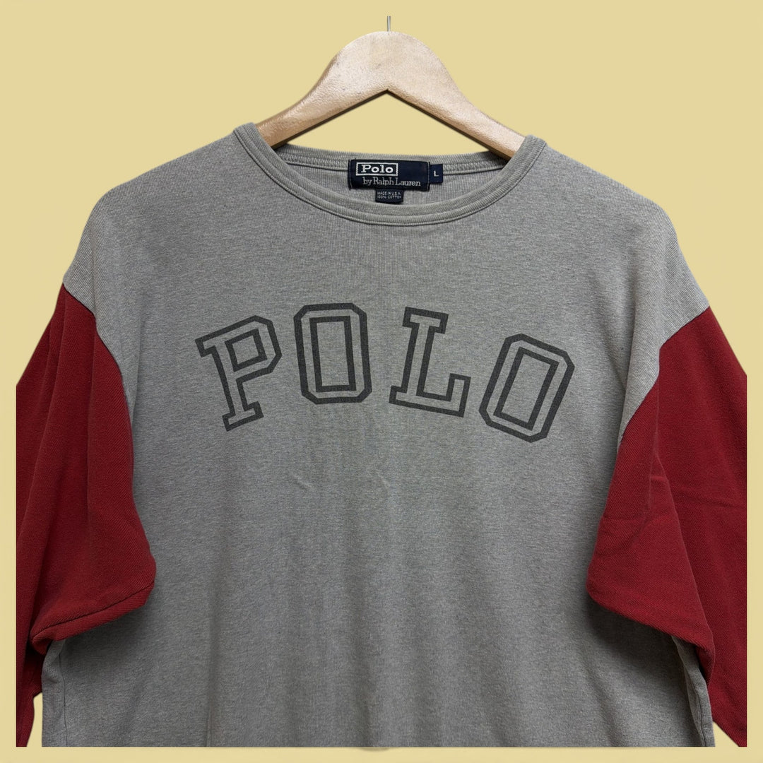 Vintage 90s Polo Ralph Lauren 3/4 Sleeve T Shirt Size Large