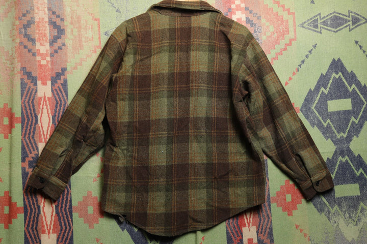 CPO Vintage Plaid Wool Blend Shirt Large 60s