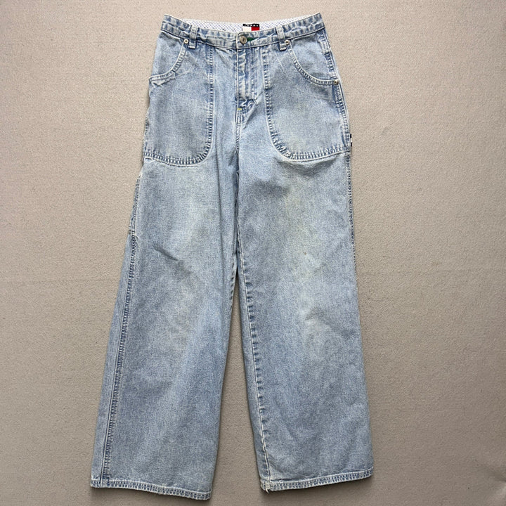 Vintage Y2K Tommy Hilfiger Light Wash Carpenter Pants Wide Leg 24x27