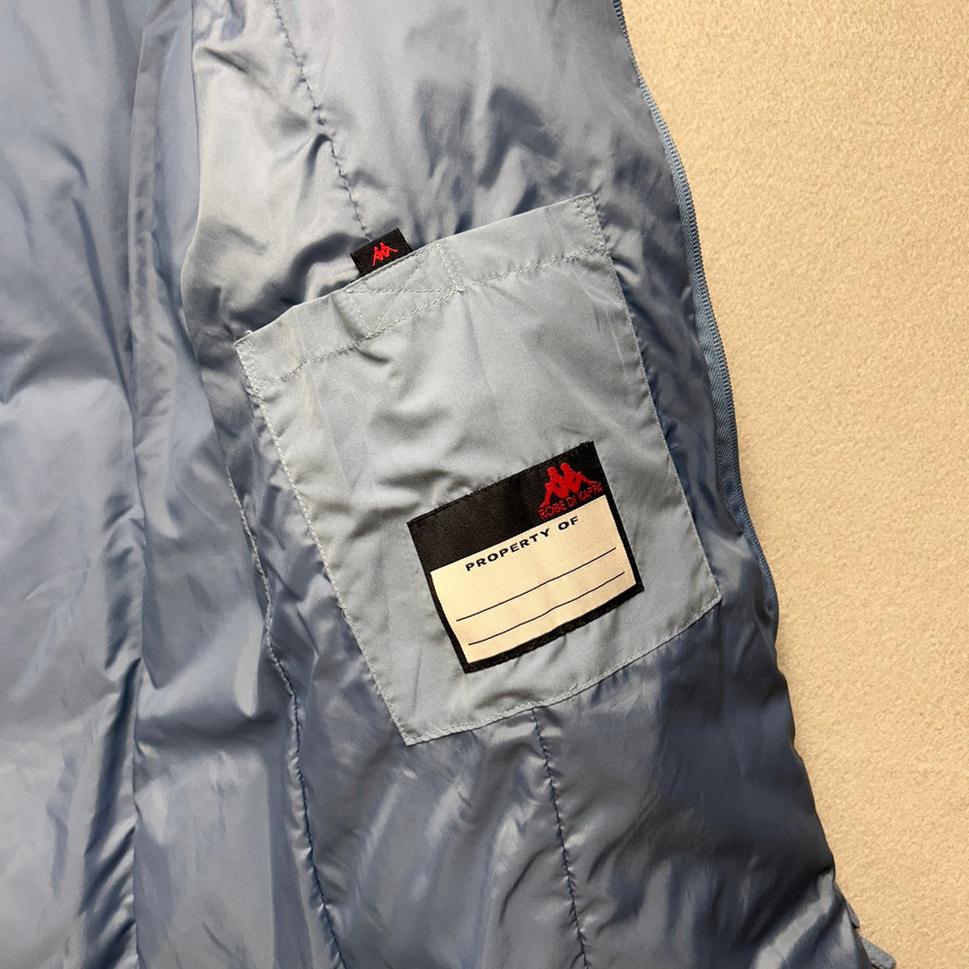 Kappa Long Down Puffer Coat Womens Large Light Blue Insulated Winter Jacket Coat