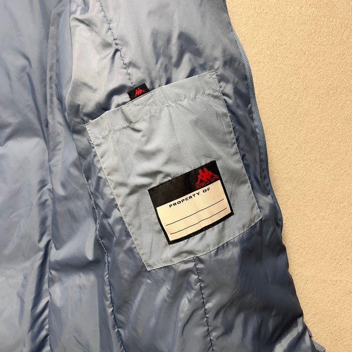 Kappa Long Down Puffer Coat Womens Large Light Blue Insulated Winter Jacket Coat
