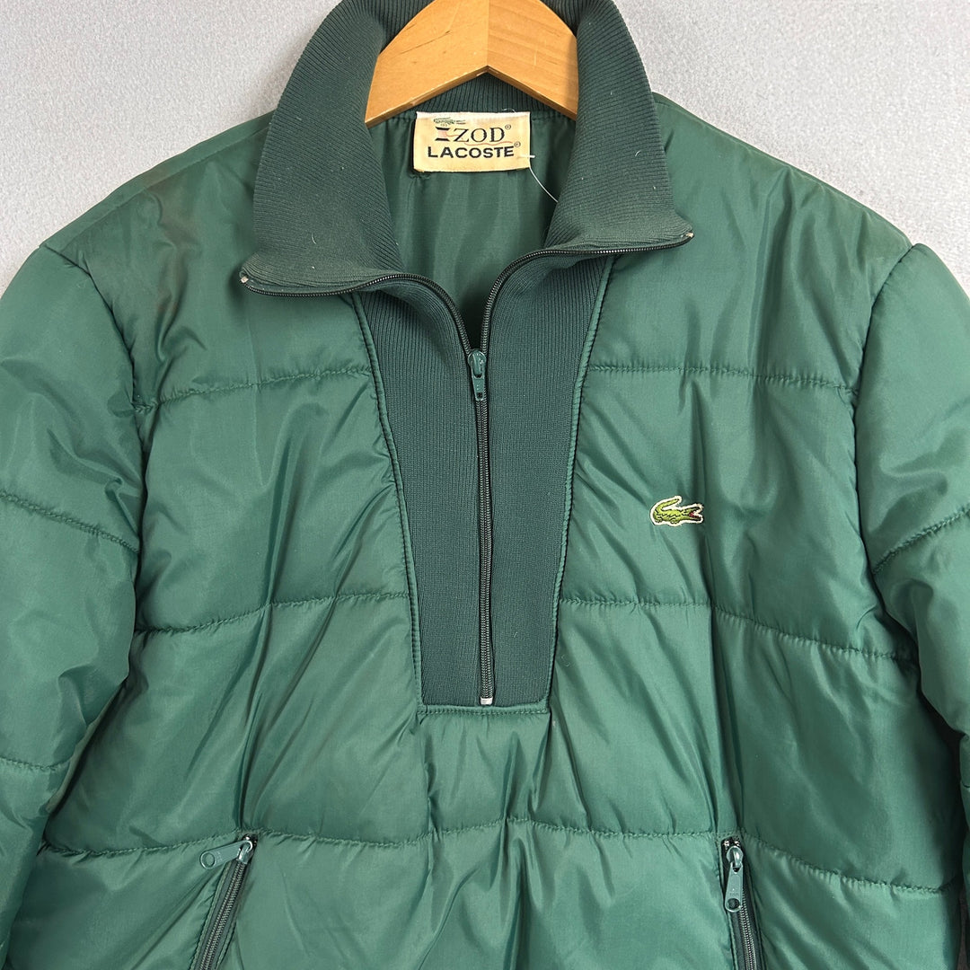 Vintage Izod Lacoste Half Zip Green Puffer Jacket Size Large