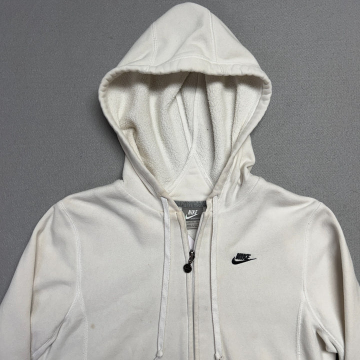 Y2K Nike Sportswear White Full Zip Hoodie Size M (8-10)