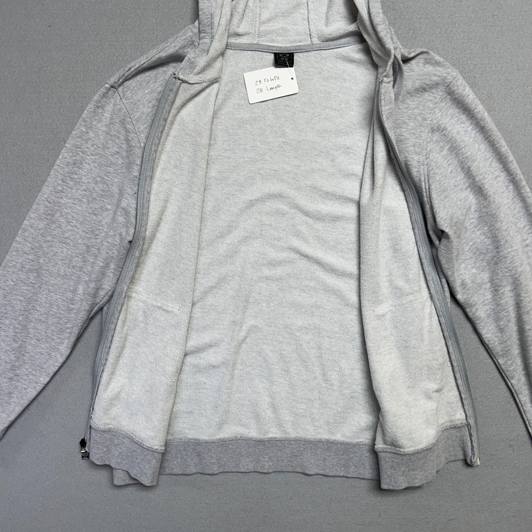 Oakley Grey Full Zip Hoodie Patch Logo Men's Size Medium