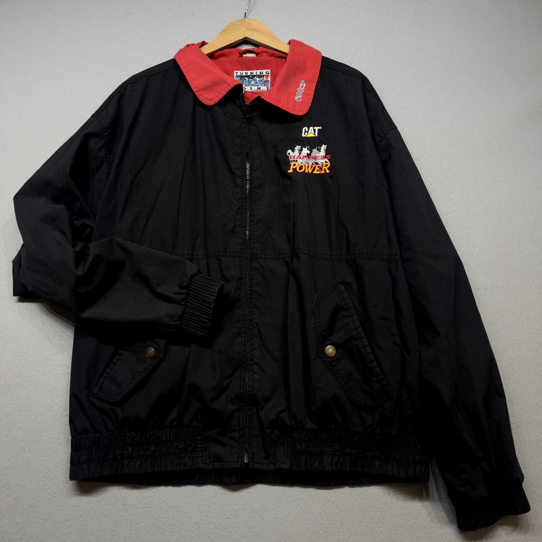 Vintage CAT Racing Windbreaker Jacket Size XXL