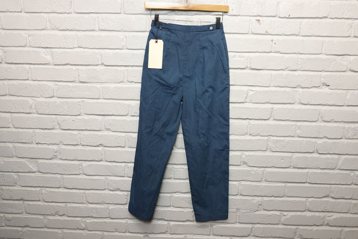 70s blue side zip pants size 23/24.25