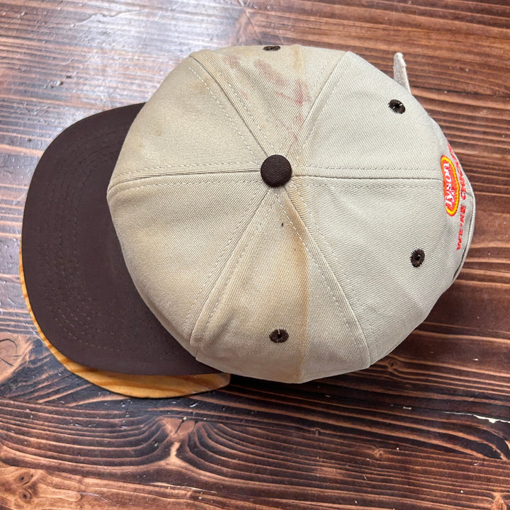 90's Tyson Foods Tan K Products Leather Strapback Hat