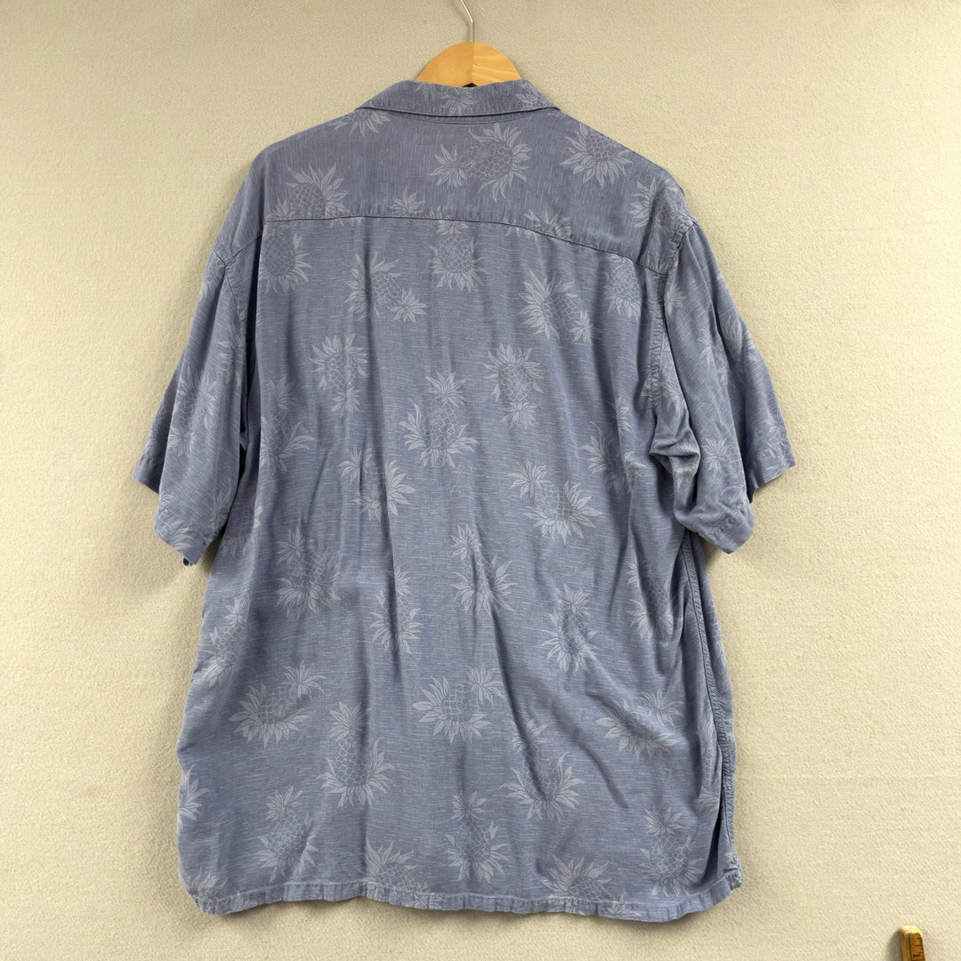 Vintage Pierre Cardin Rayon Pineapple Print Beach Button Up L