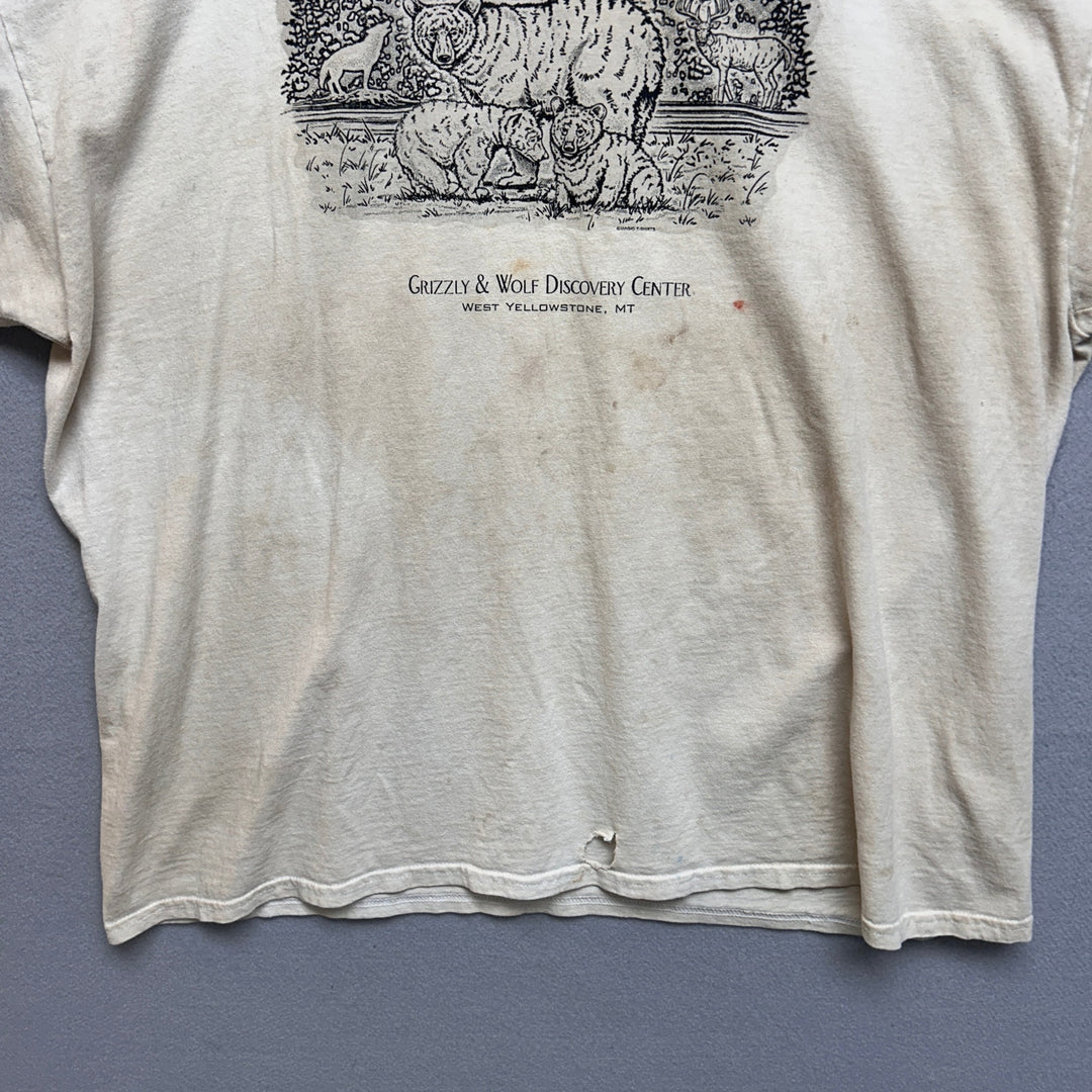 Vintage Grizzly and Wolf Discovery Center T Shirt Size XXL