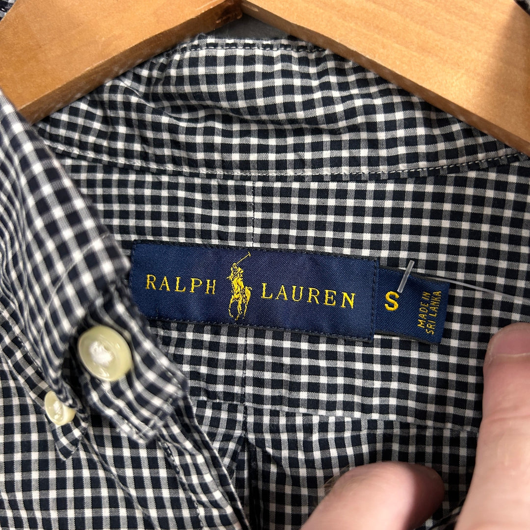 Polo Ralph Lauren Black Gingham Plaid Shirt Size Small