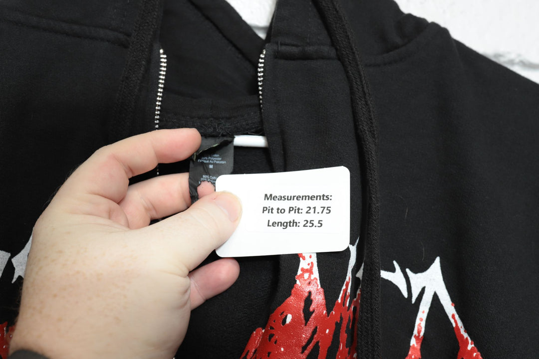 2010s exhumed dysmorphic zip up hoodie size medium