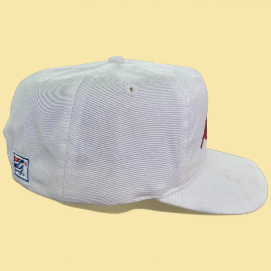 Vintage 90s Arkansas The Game College Bars Snapback Hat