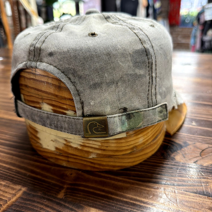 Vintage Distressed Ducks Unlimited Camo Strap Back Hat