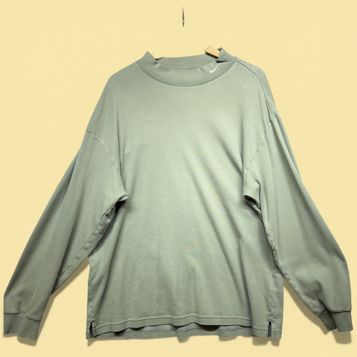 Vintage 90s Nike Mock Neck T Shirt Size Large