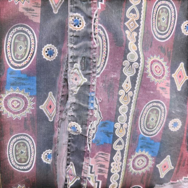 Vintage Wrangler 90s Aztec Button Down Shirt Size XL