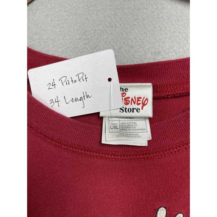 Vintage Disney Store Red Mickey Mouse Sleep Shirt L/XL 24x34
