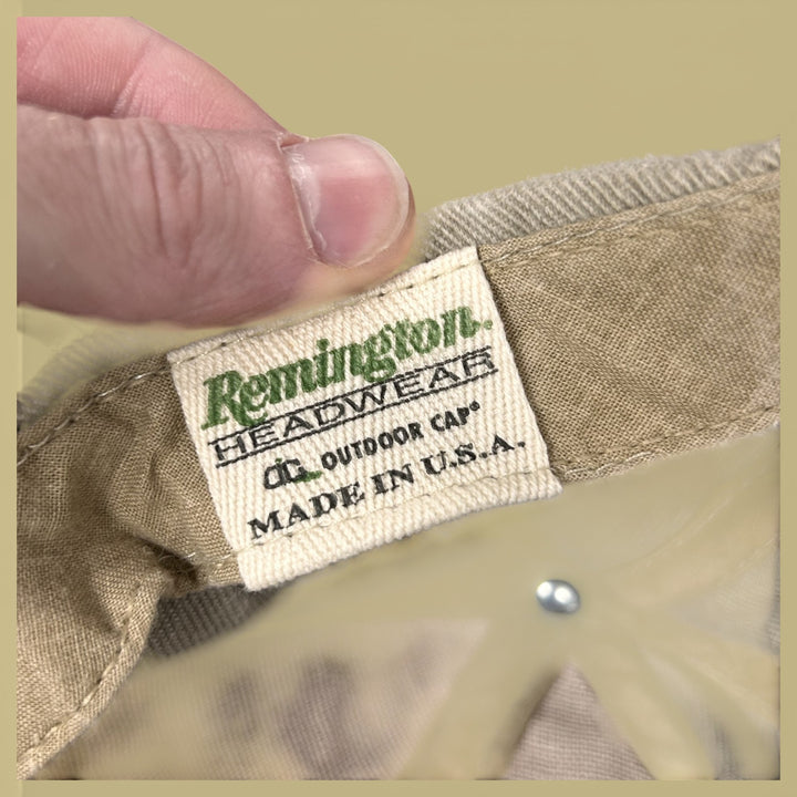 Vintage Remington Country 90s Leather Brim Strap back Hat