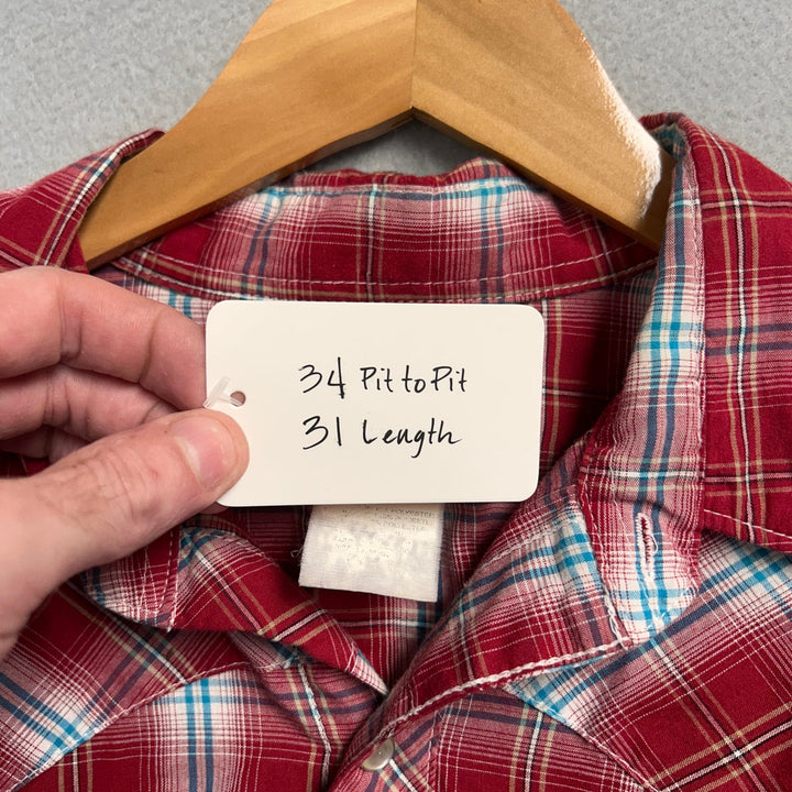 Vintage Wrangler Red Pearl Snap Shirt size XXXL