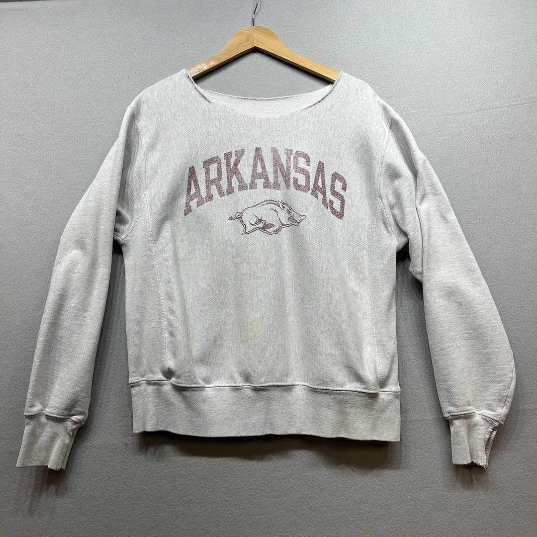 Vintage Arkansas Chopped Collar Reverse Weave Sweatshirt Size Medium