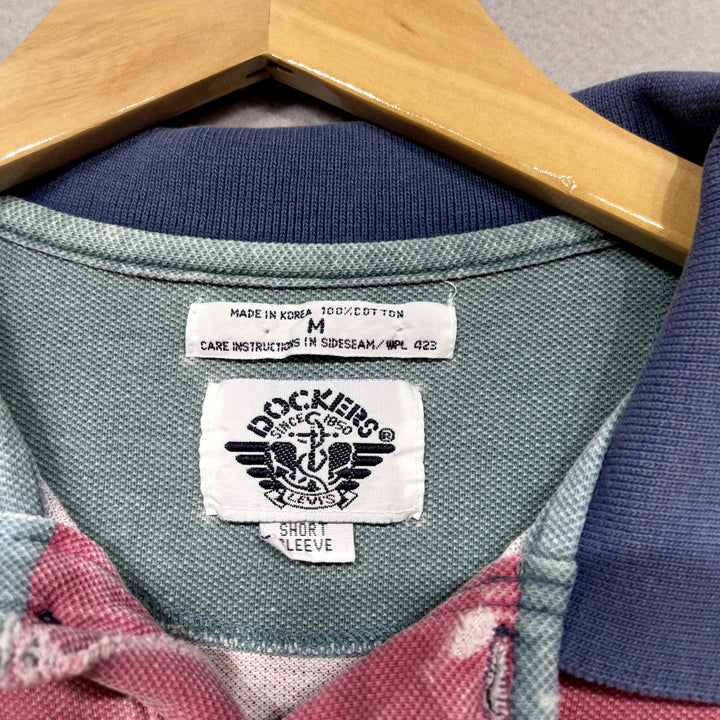 Vintage Dockers Faded Striped Polo shirt size Medium