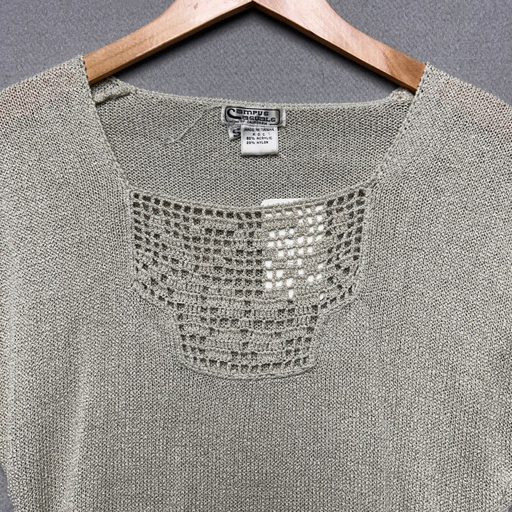 Vintage Women's Campus Casuals Beige Synch Knit Top Small