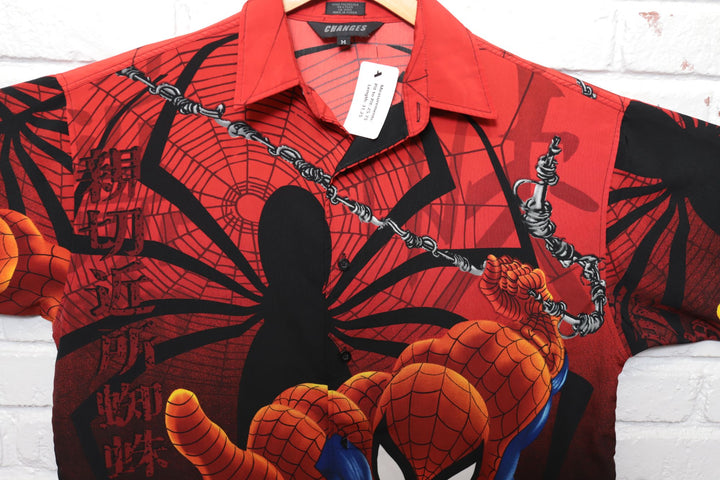 Spiderman Vintage Button Up Shirt Medium 2000s